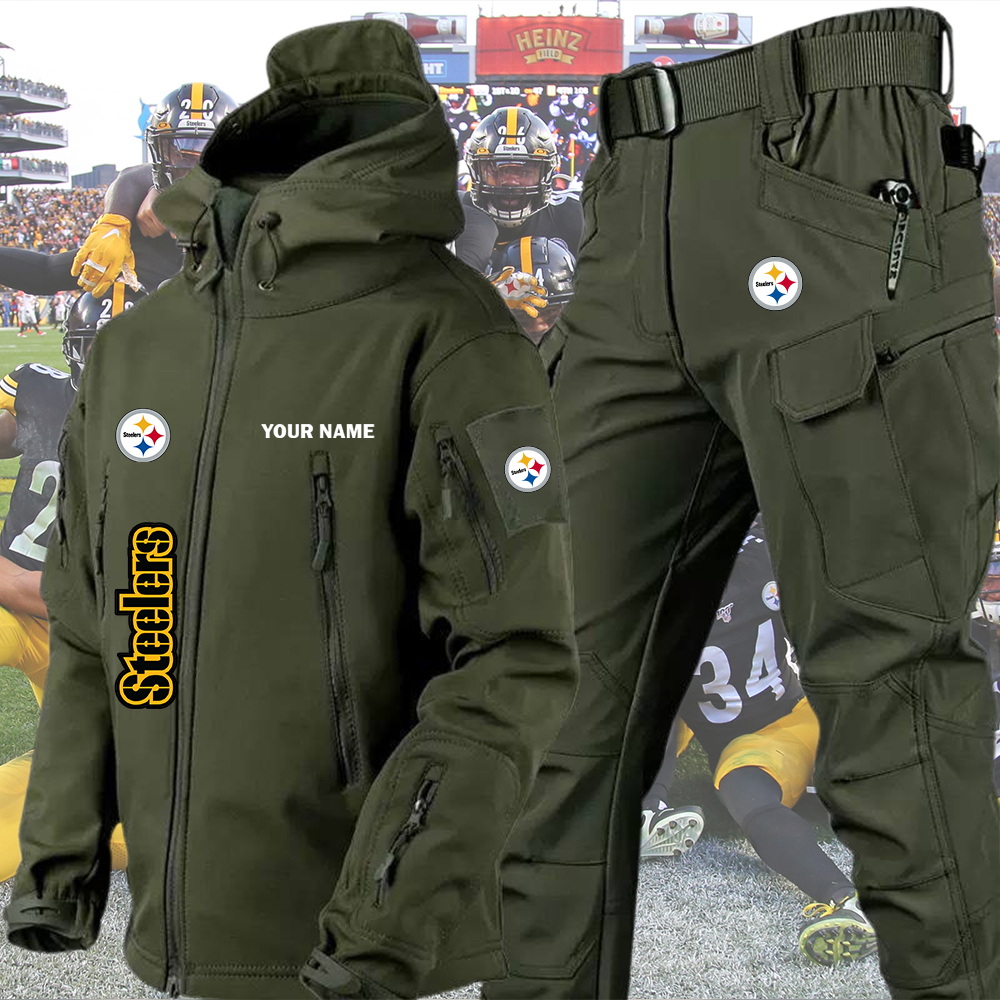 Steelers Tactical Jacket and Cargo Pant Set Customize Name - Image 3