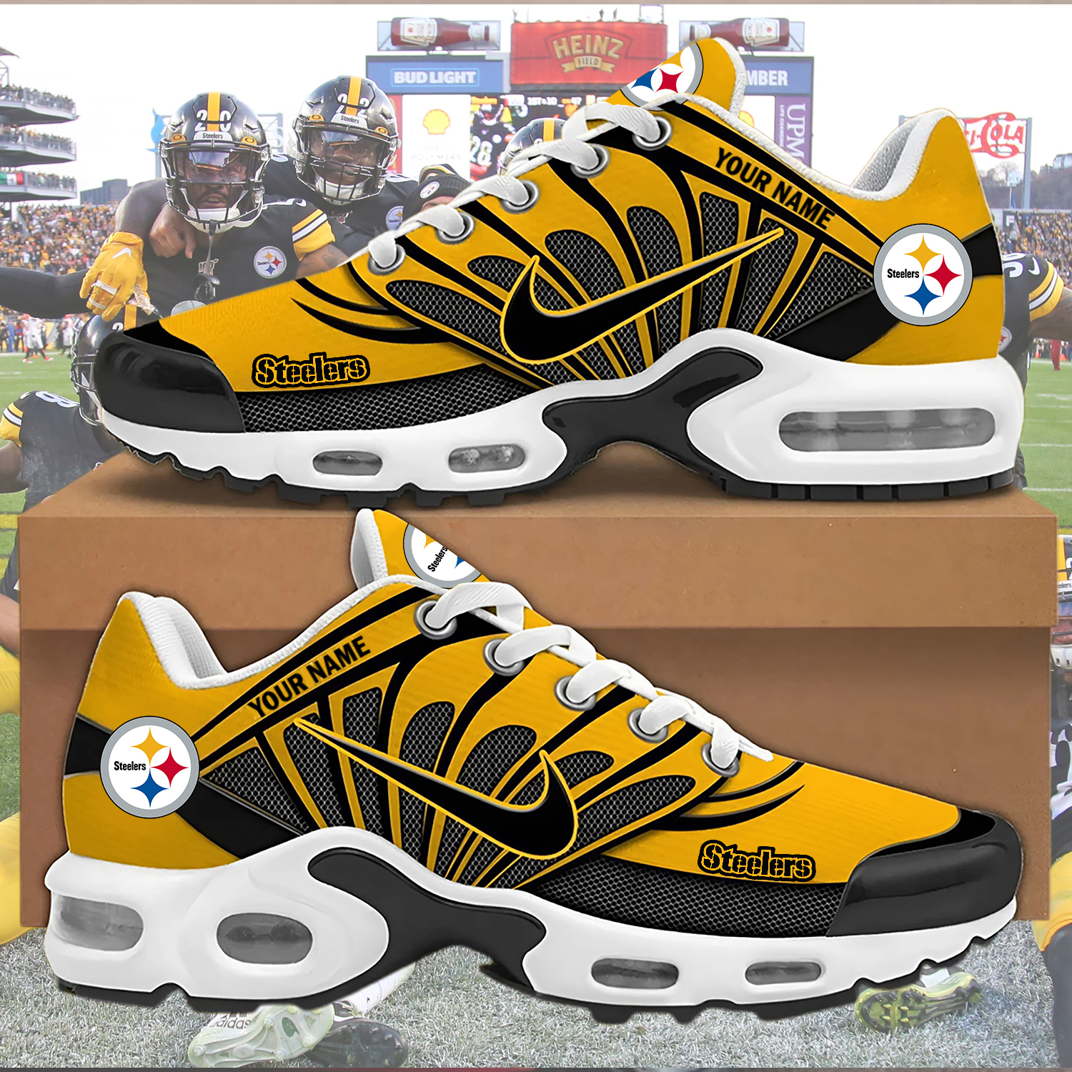 Custom Steelers Nike Air Max Sneakers - Image 3