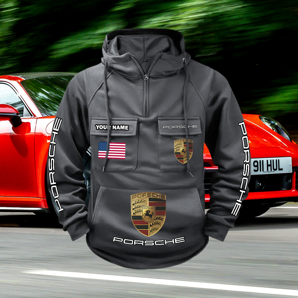 Porsche Custom Name Cargo Hoodie - Image 3