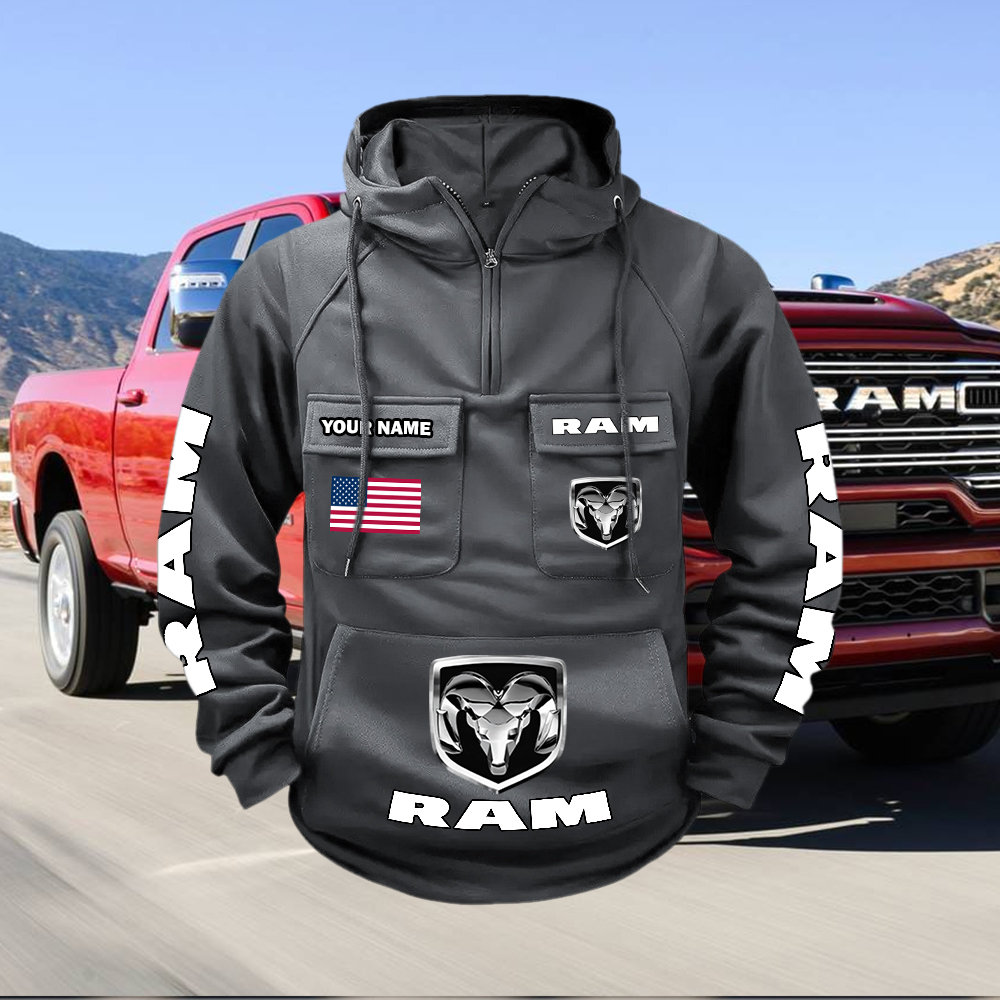 Ram Custom Name Cargo Hoodie - Image 3
