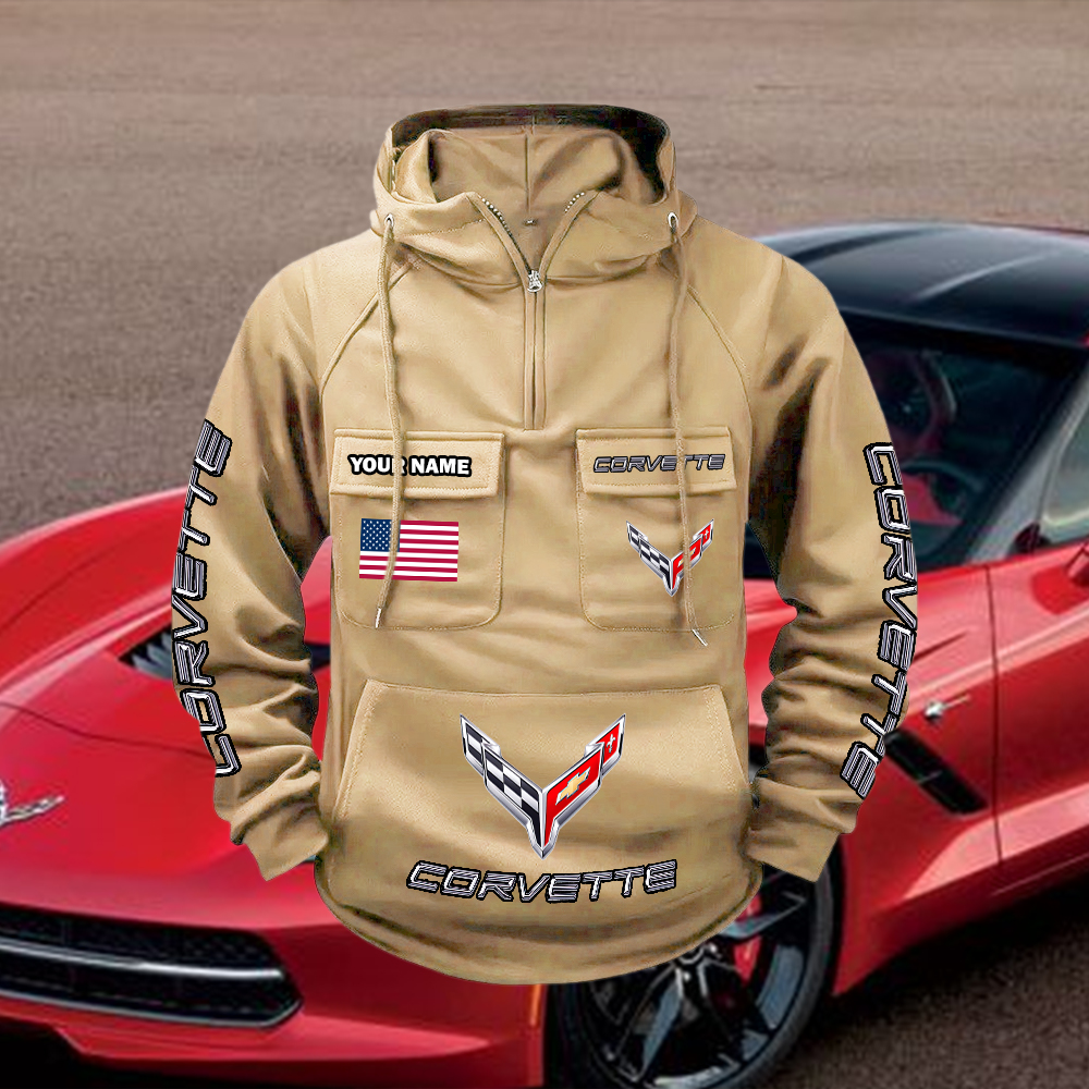 Corvette Custom Name Cargo Hoodie - Image 4