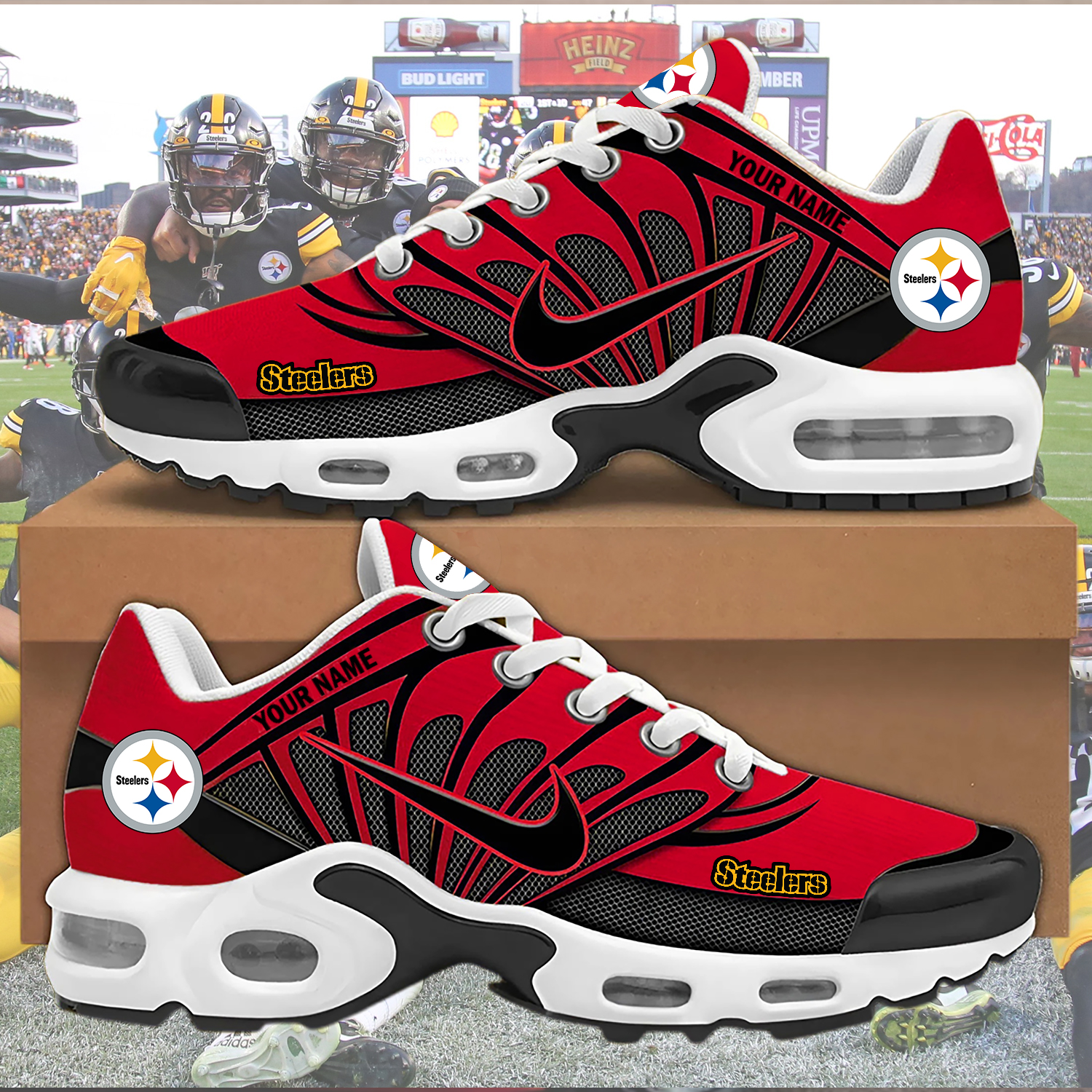 Custom Steelers Nike Air Max Sneakers - Image 4