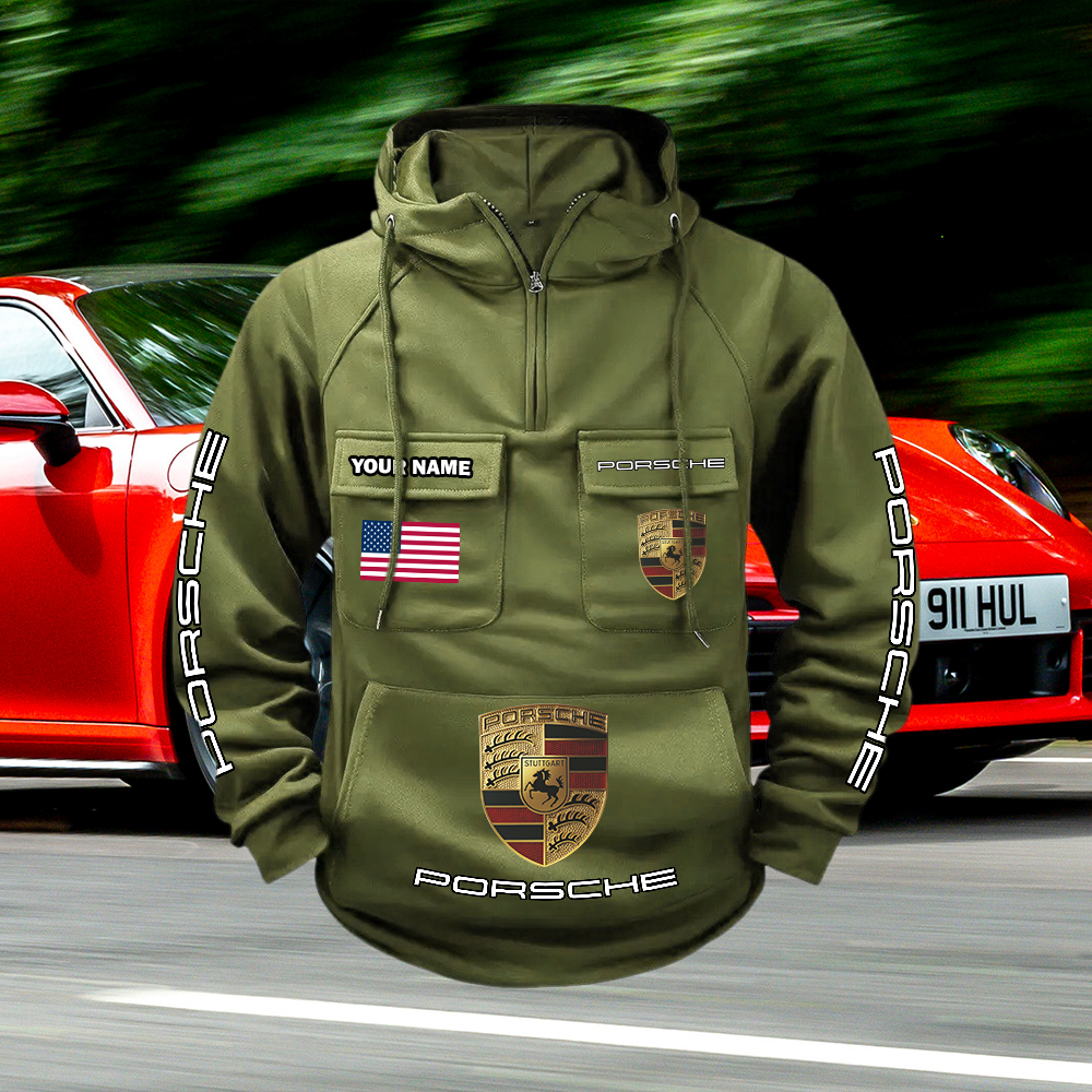 Porsche Custom Name Cargo Hoodie - Image 4