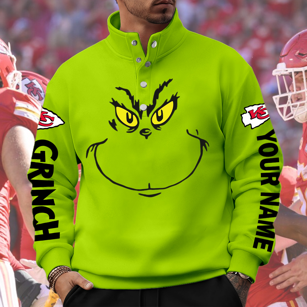 Chiefs Grinch Unisex Western Style Sweater Custom Name - Image 4