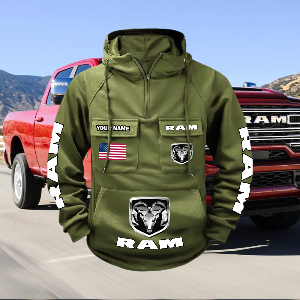 Ram Custom Name Cargo Hoodie - Image 4
