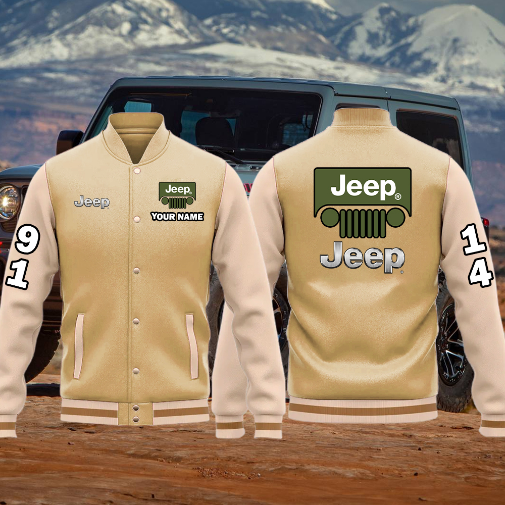 Jeep Baseball Bomber Jacket Custom Name - Image 4