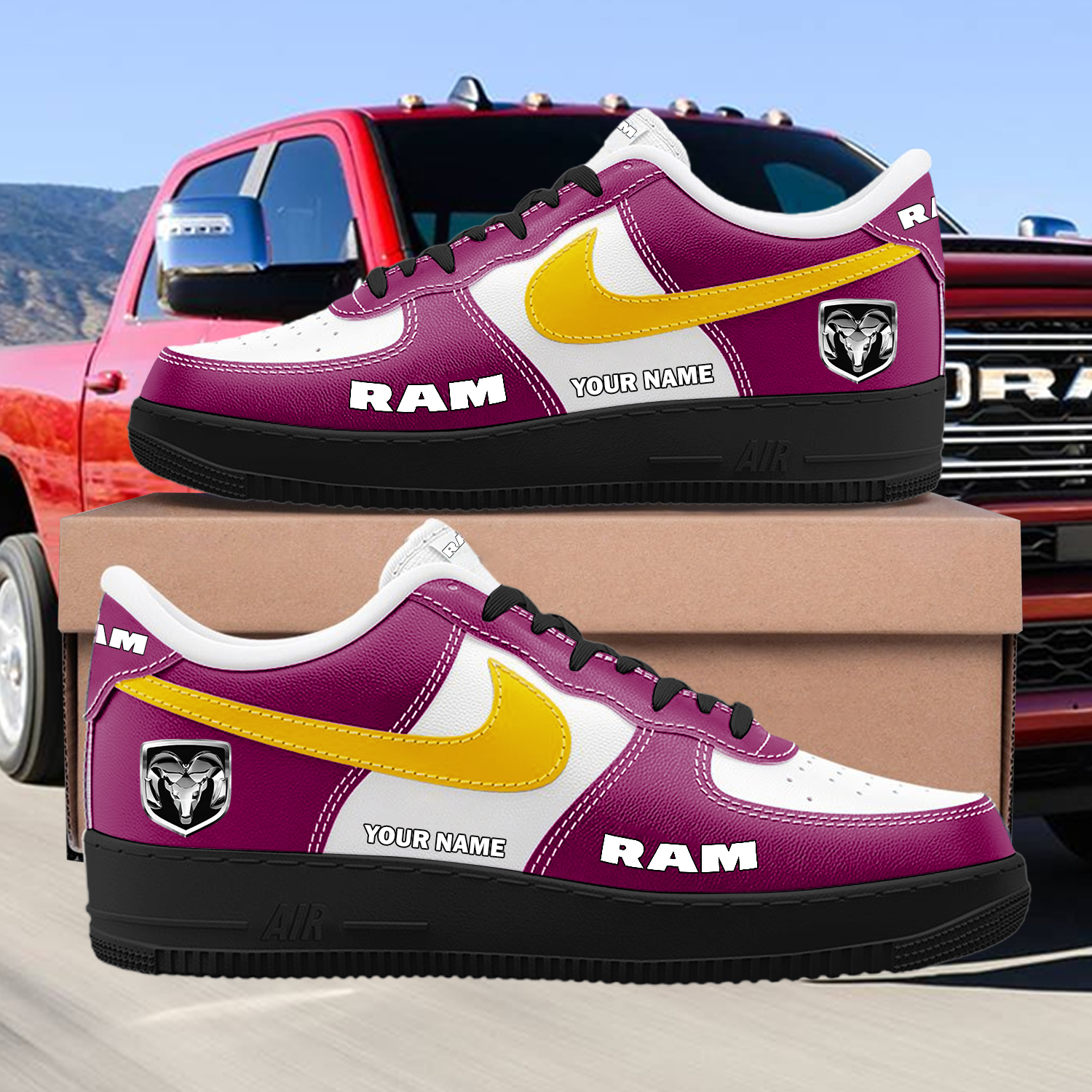 Ram Custom Name AF1 Sneakers - Image 4