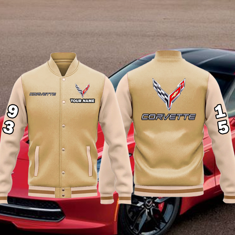 Corvette Baseball Bomber Jacket Custom Name - Image 4