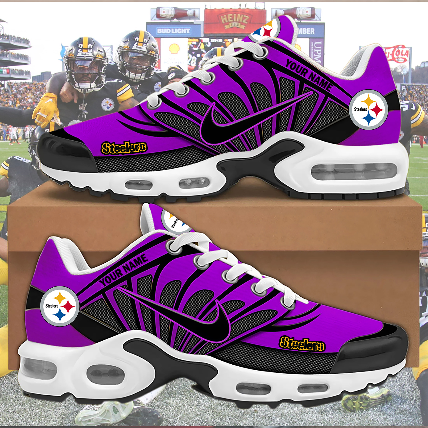 Custom Steelers Nike Air Max Sneakers - Image 5