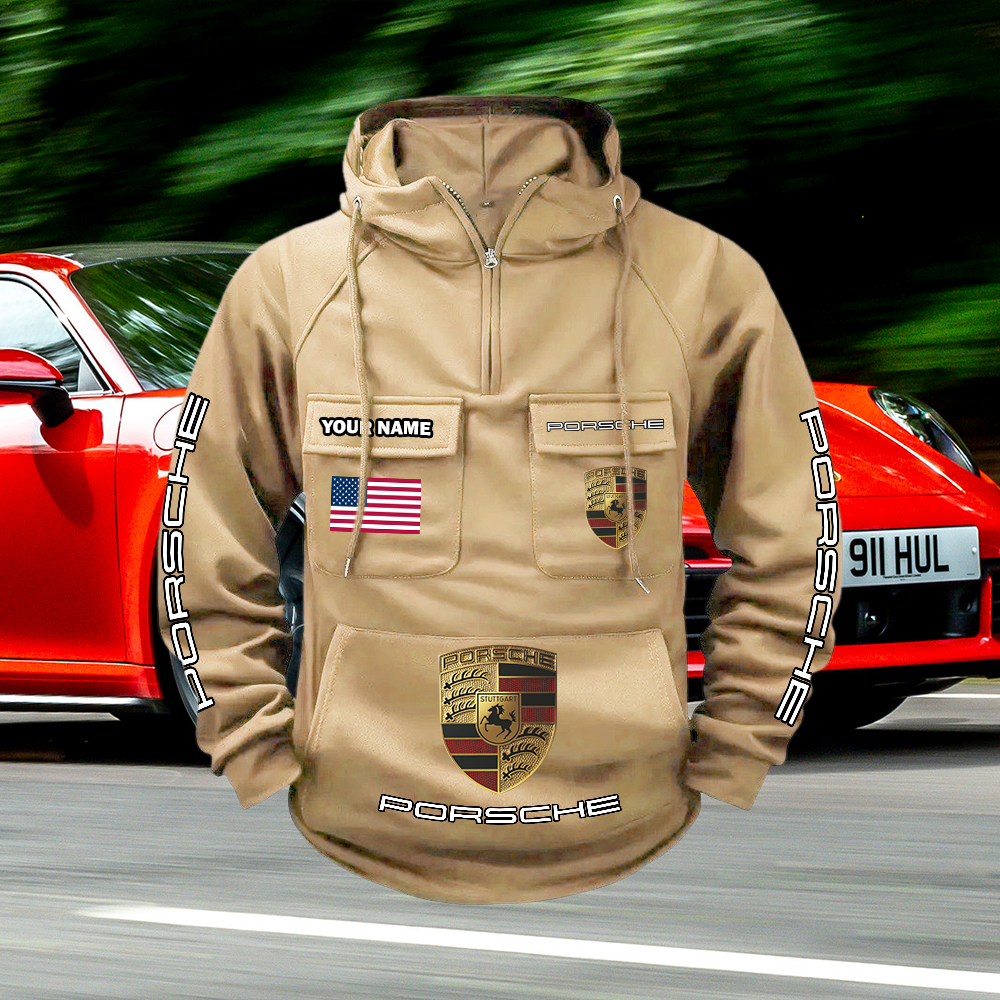 Porsche Custom Name Cargo Hoodie
