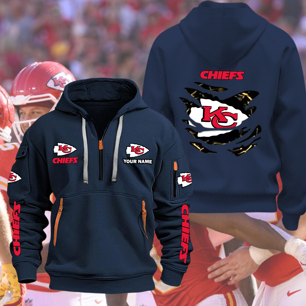 Chiefs Quarter Zip Unisex Hoodie - Image 5