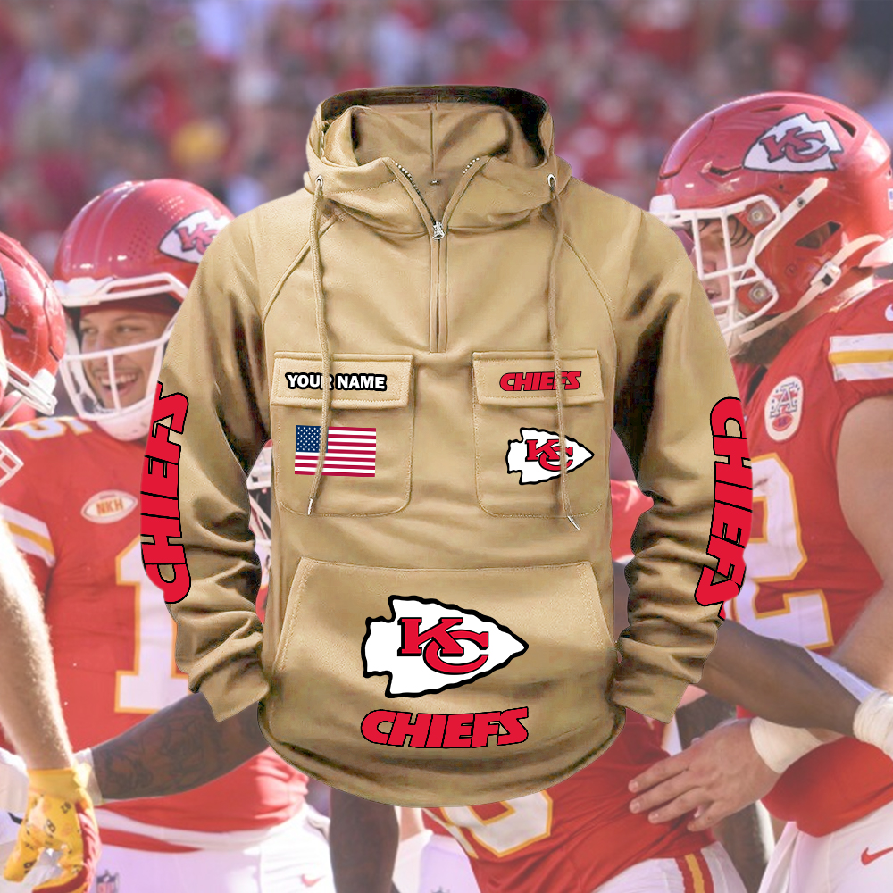 Chiefs Custom Name Cargo Hoodie - Image 5