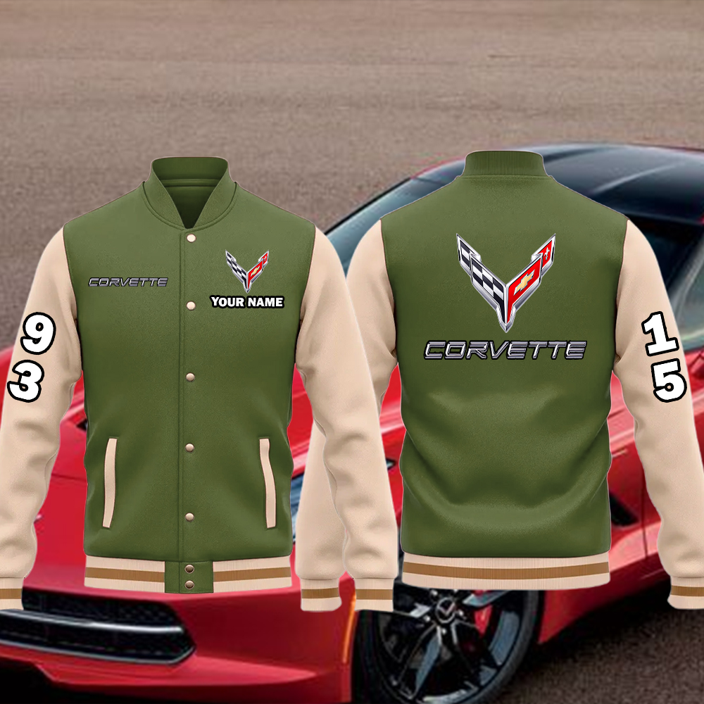 Corvette Baseball Bomber Jacket Custom Name - Image 5
