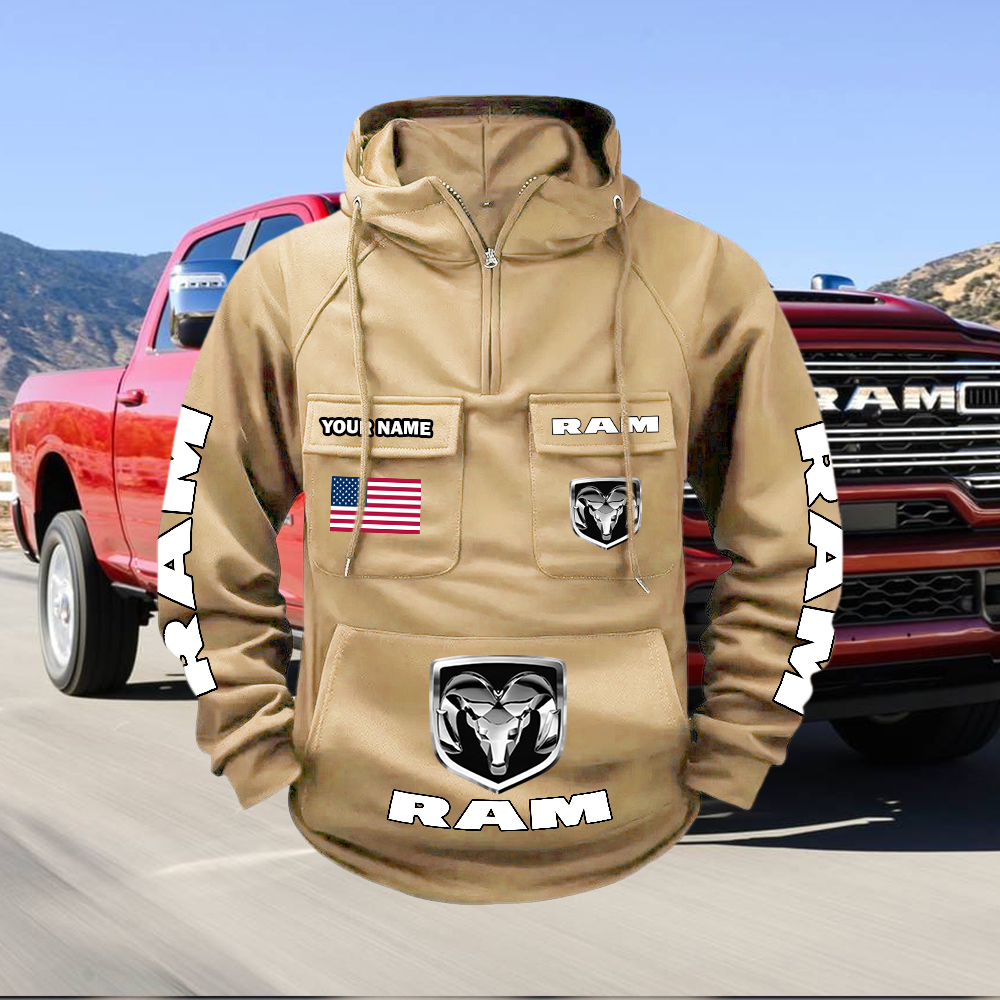 Ram Custom Name Cargo Hoodie - Image 5