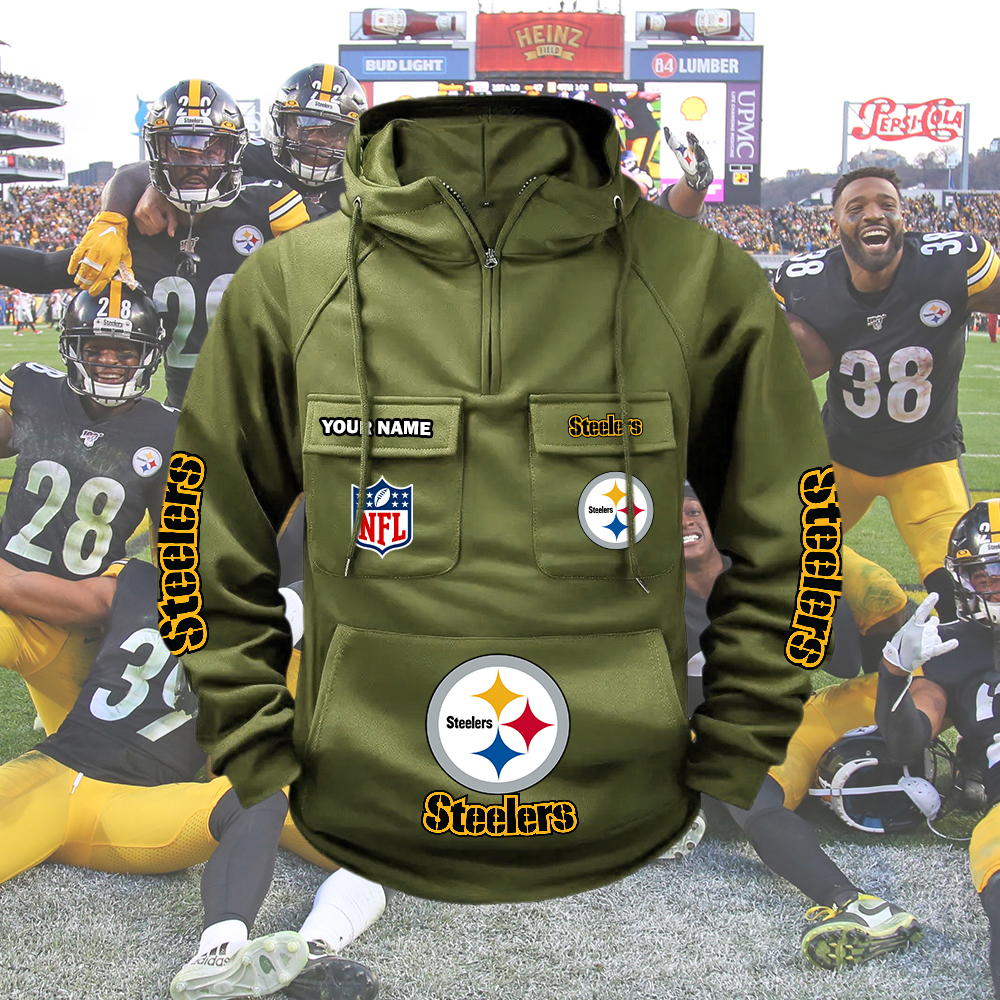 Steelers Custom Name Cargo Hoodie - Image 5