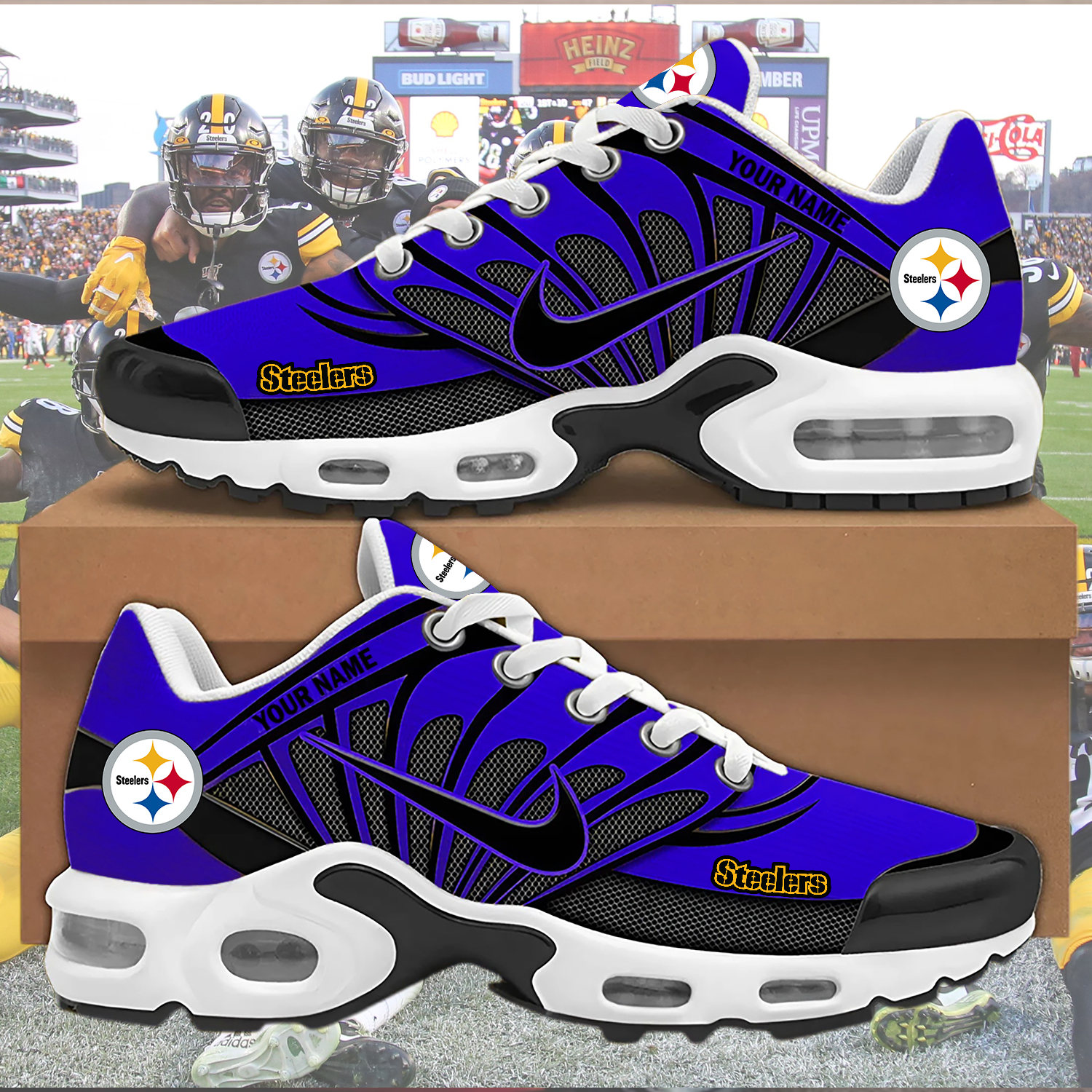 Custom Steelers Nike Air Max Sneakers - Image 6