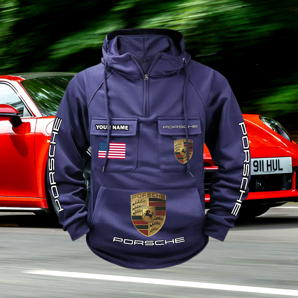 Porsche Custom Name Cargo Hoodie - Image 6
