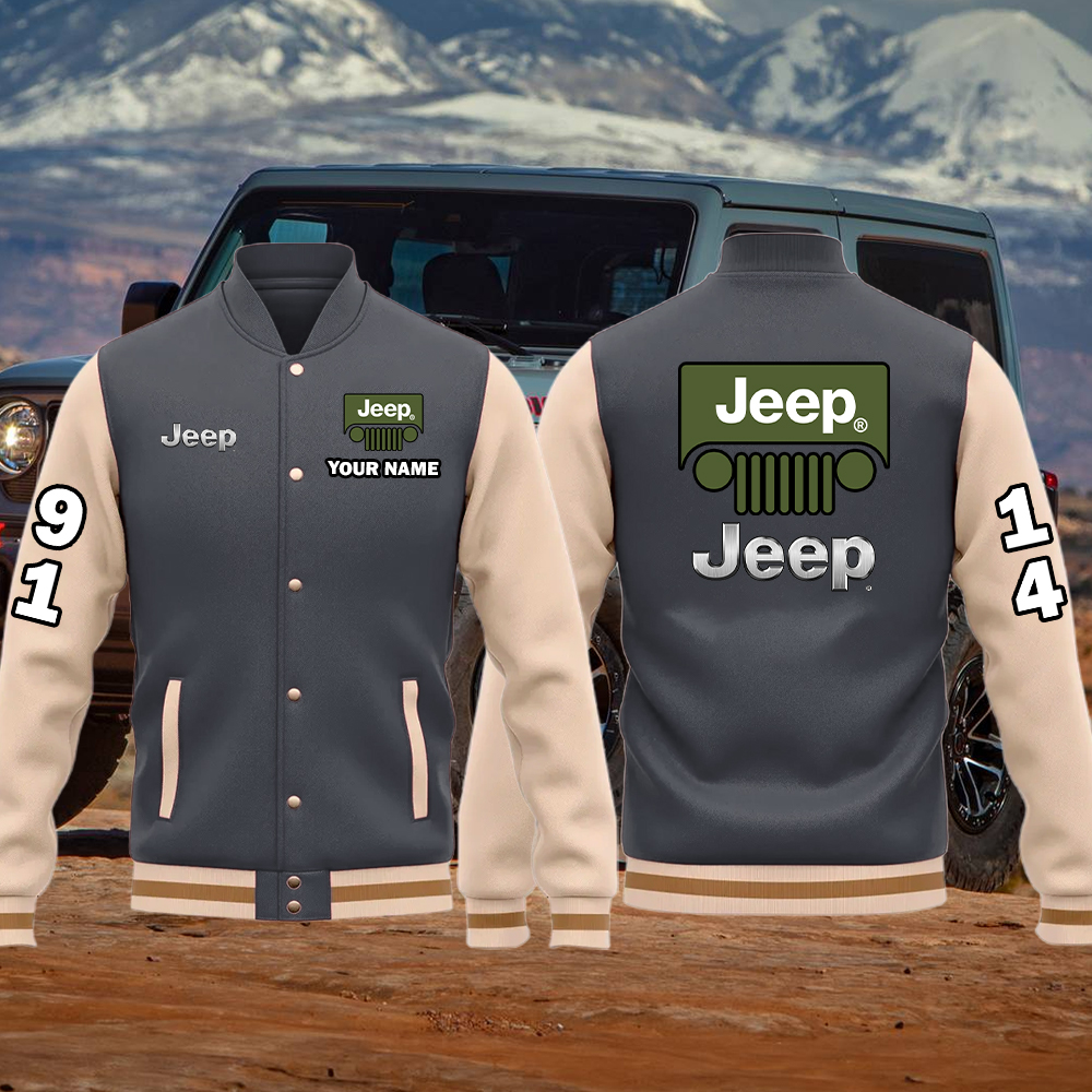 Jeep Baseball Bomber Jacket Custom Name - Image 6