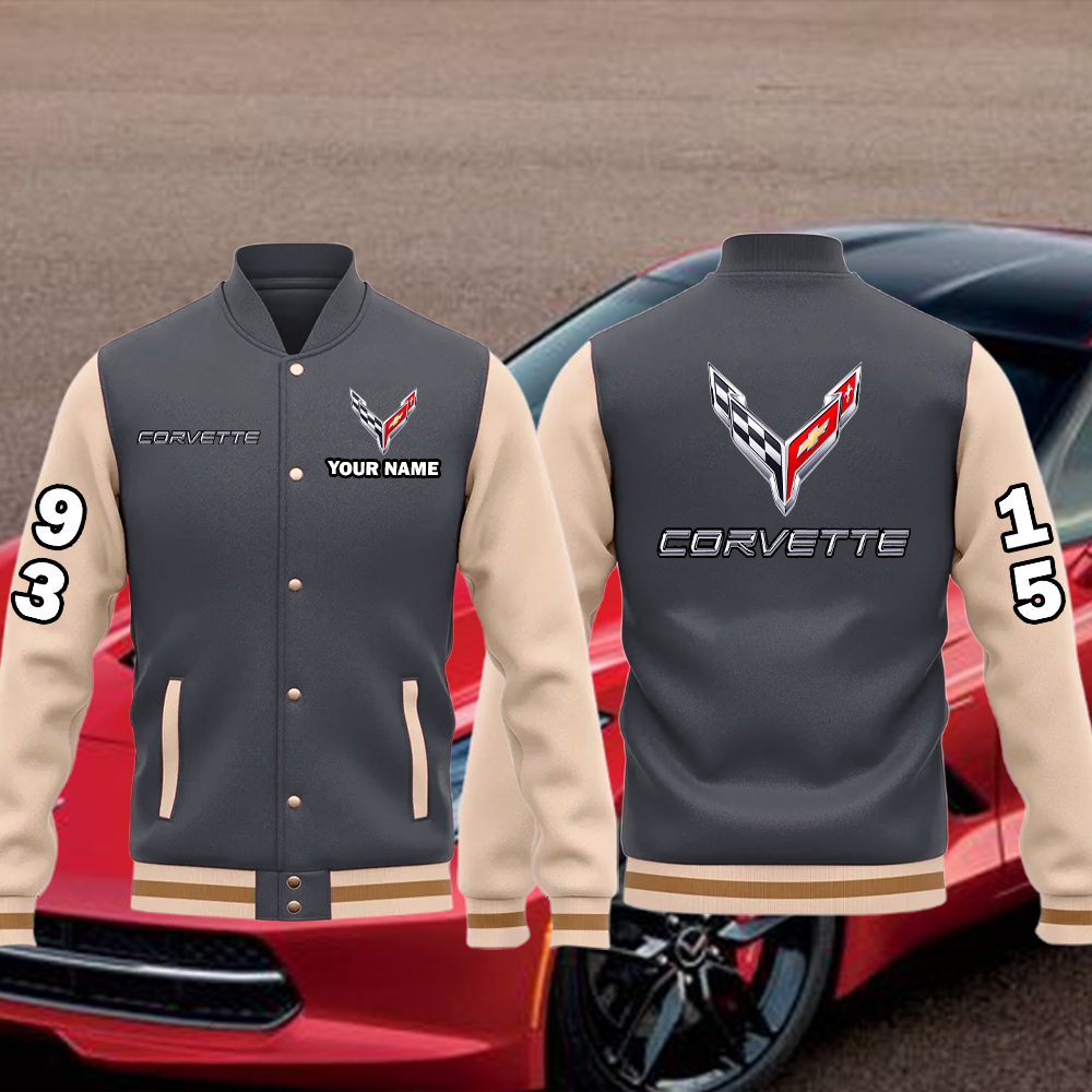 Corvette Baseball Bomber Jacket Custom Name - Image 6