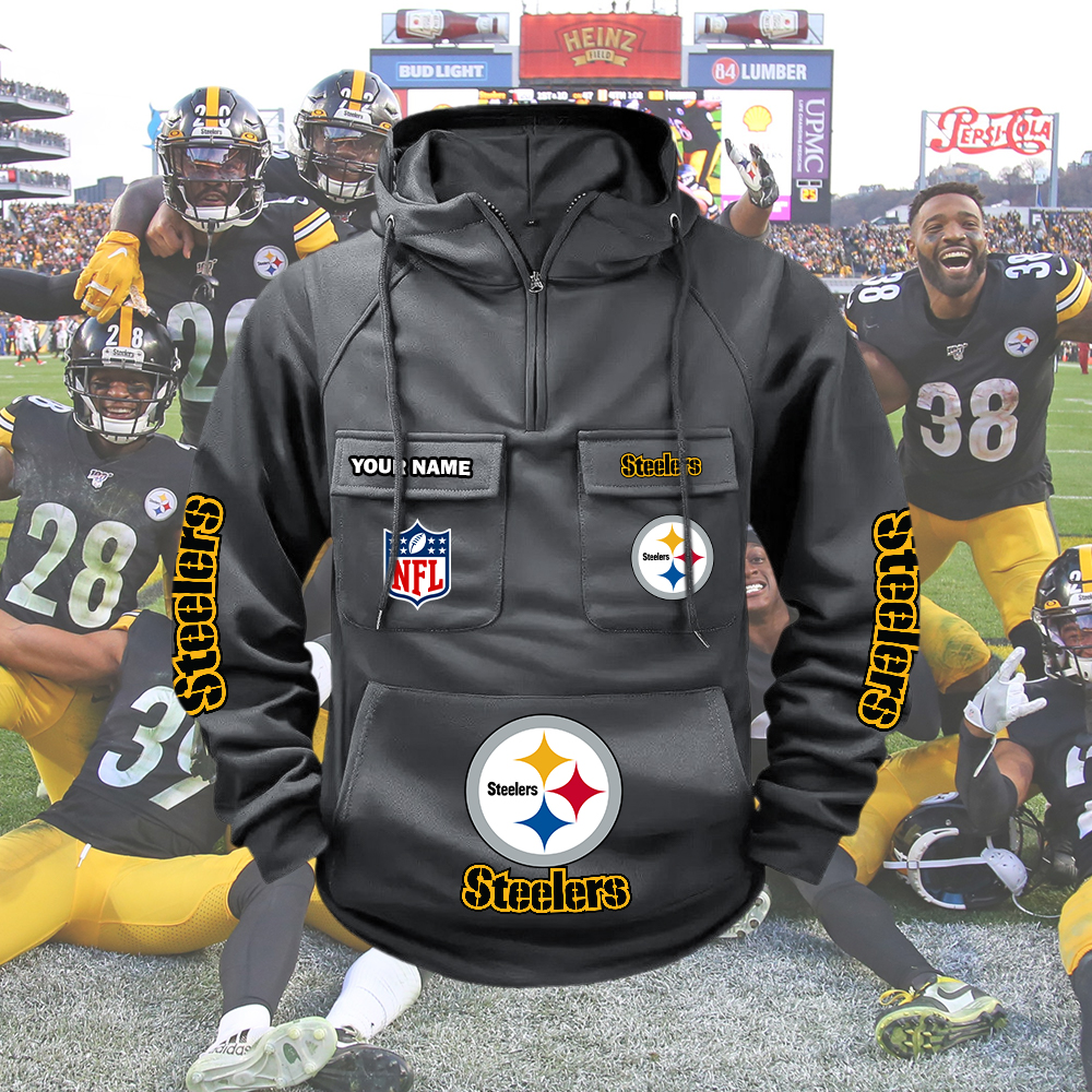 Steelers Custom Name Cargo Hoodie - Image 6