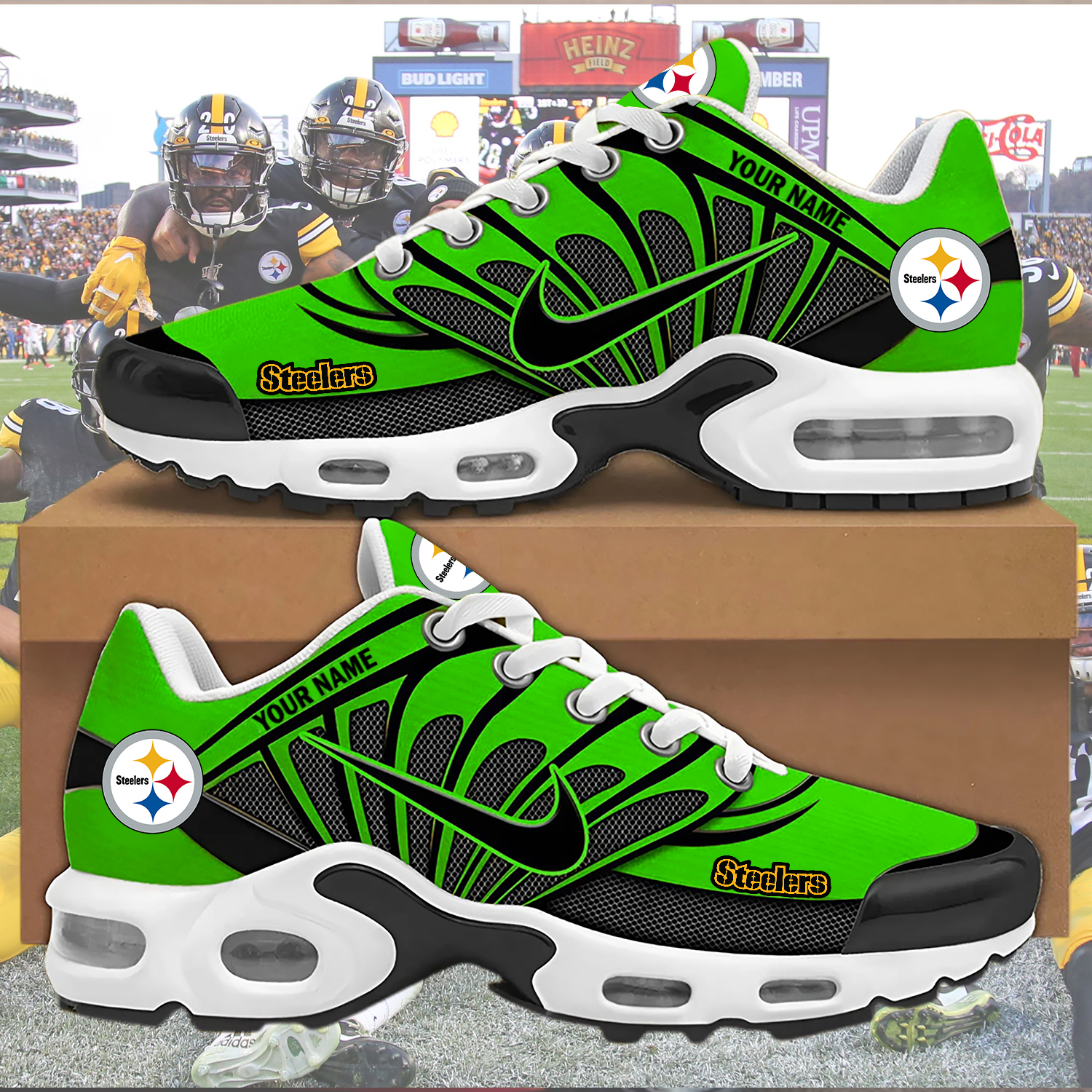 Custom Steelers Nike Air Max Sneakers - Image 7
