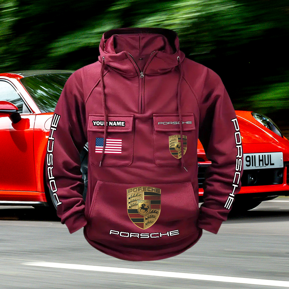 Porsche Custom Name Cargo Hoodie - Image 7