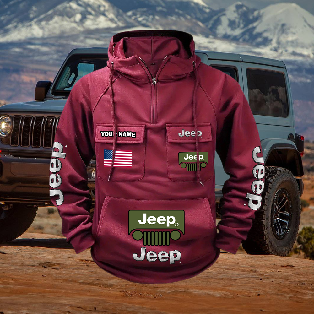 Jeep Custom Name Cargo Hoodie - Image 7