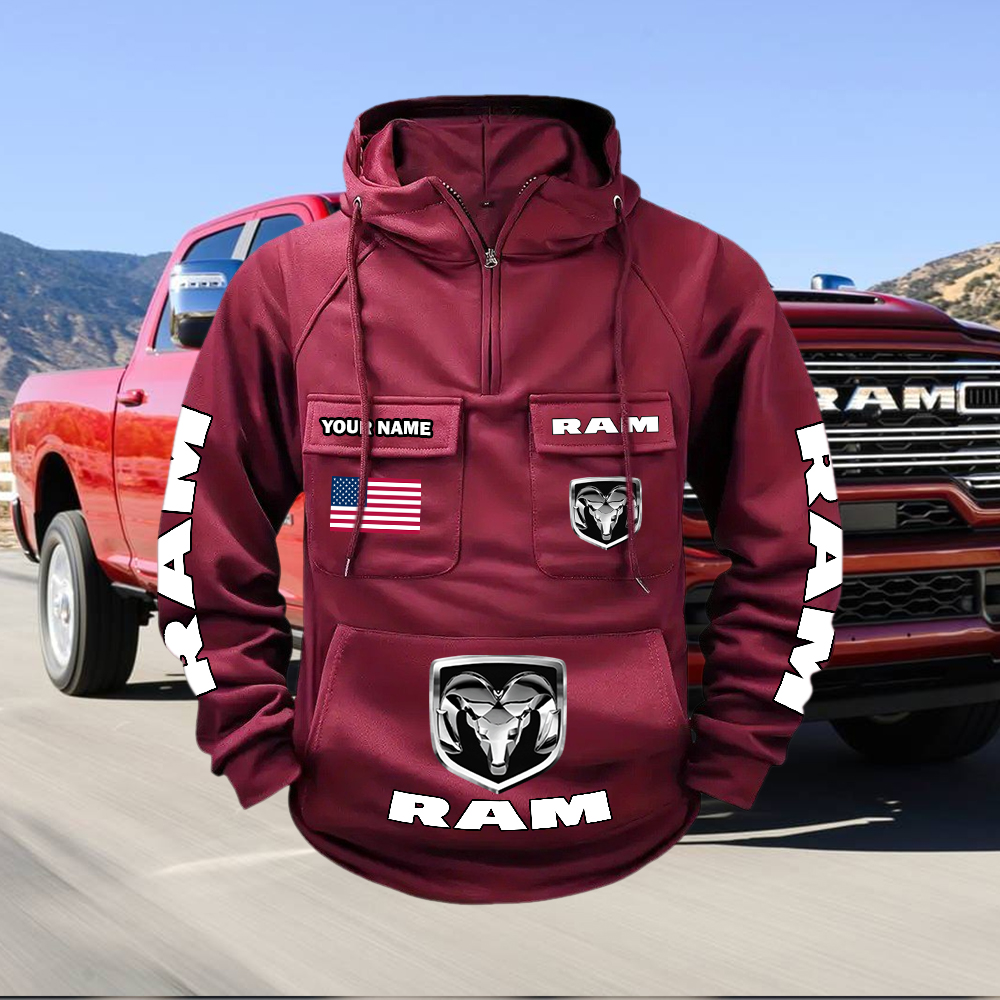 Ram Custom Name Cargo Hoodie - Image 7