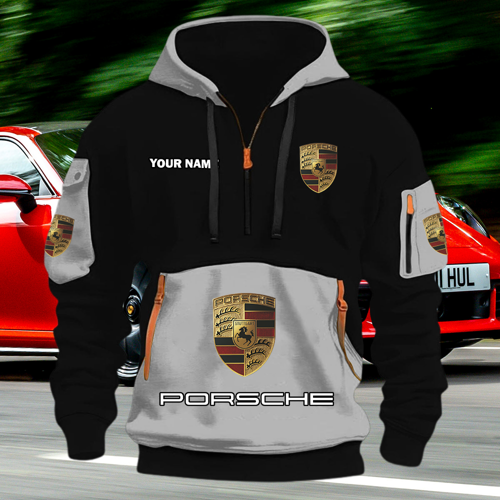 Porsche Quarter Zip Hoodie - Image 2
