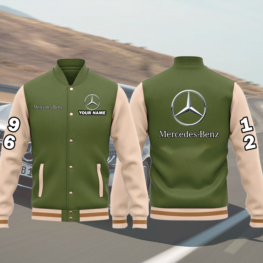 Mercedes-Benz Baseball Bomber Jacket Custom Name - Image 5