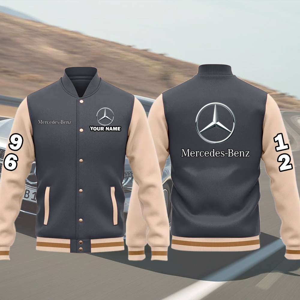 Mercedes-Benz Baseball Bomber Jacket Custom Name - Image 6