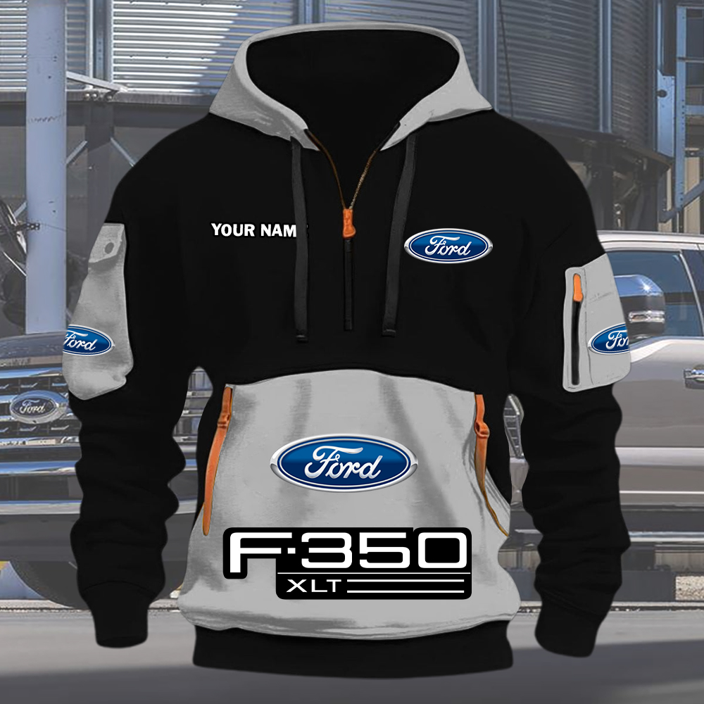 Ford F350 Quarter Zip Hoodie - Image 2
