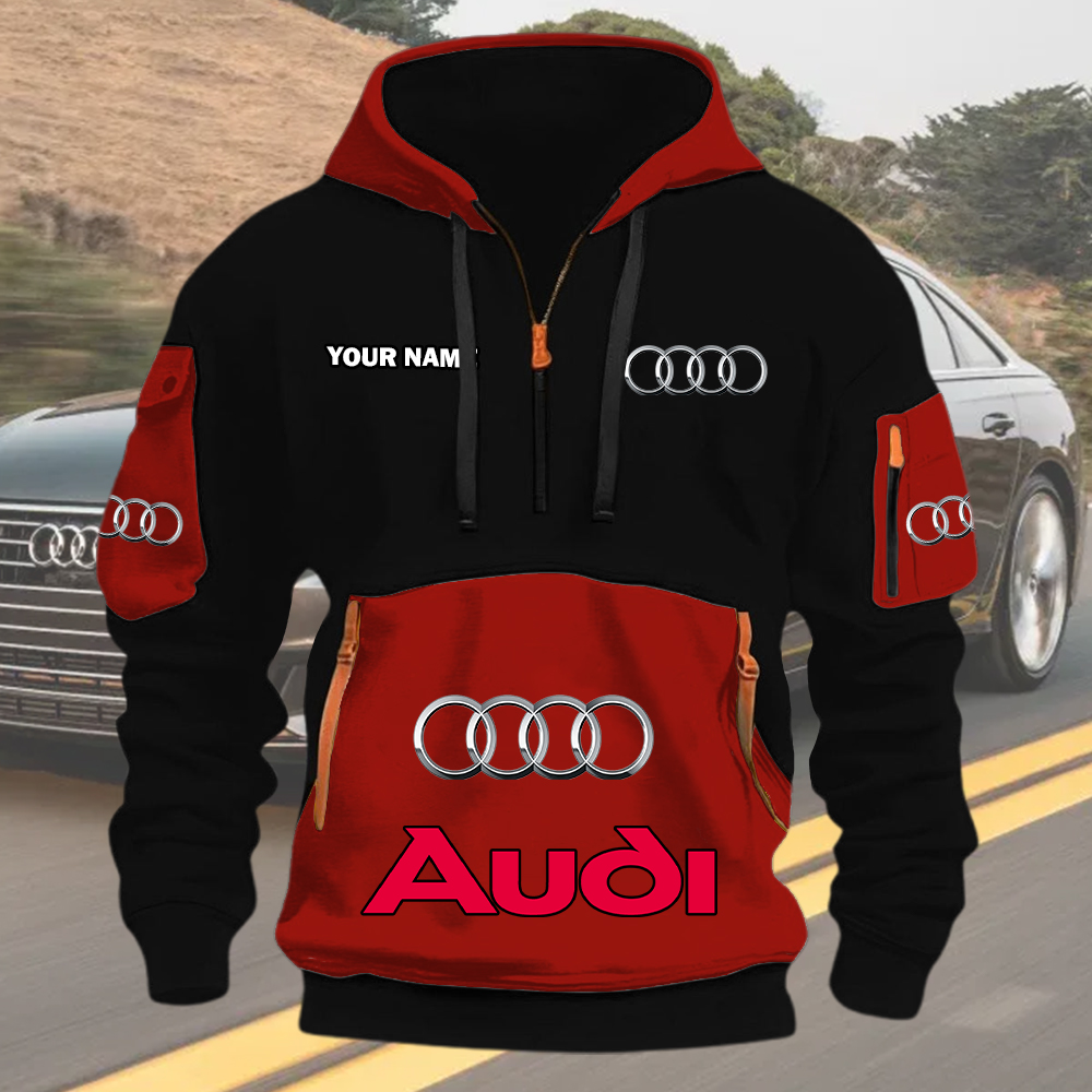 Audi Quarter Zip Hoodie - Image 3