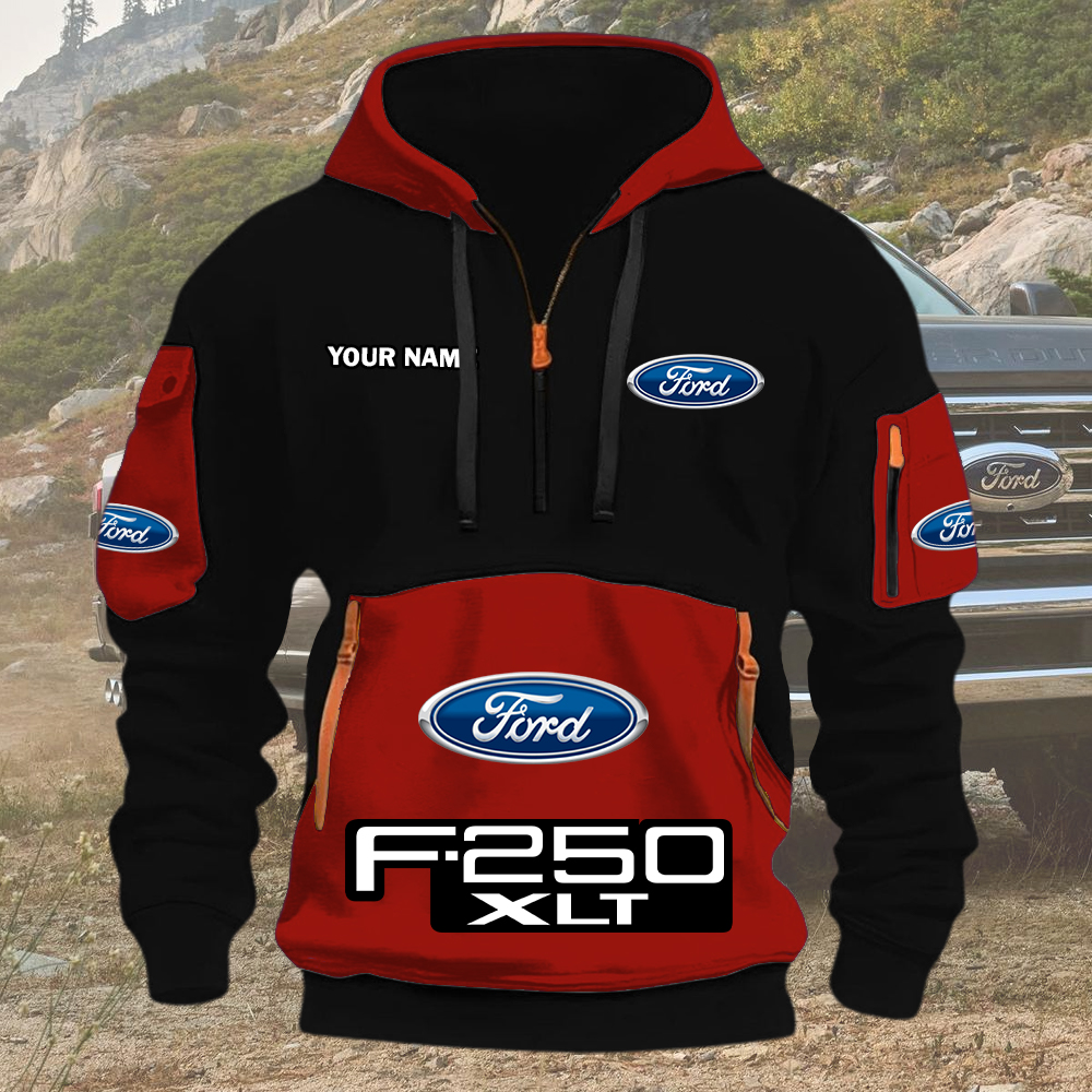 Ford F250 Quarter Zip Hoodie - Image 3