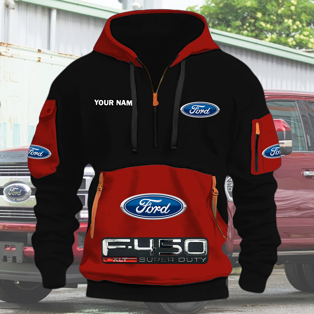 Ford F450 Quarter Zip Hoodie - Image 3