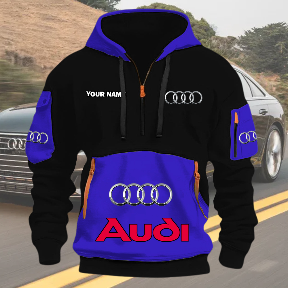 Audi Quarter Zip Hoodie - Image 4