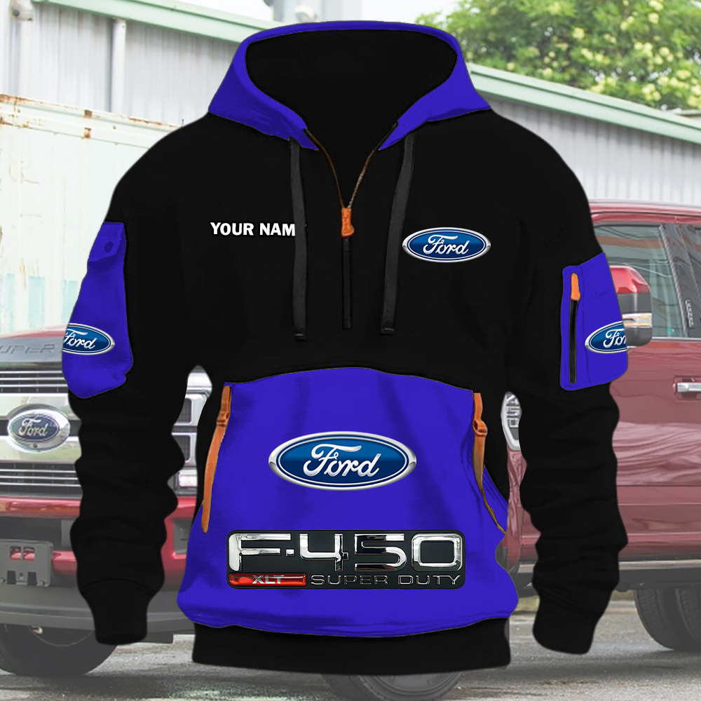 Ford F450 Quarter Zip Hoodie - Image 4