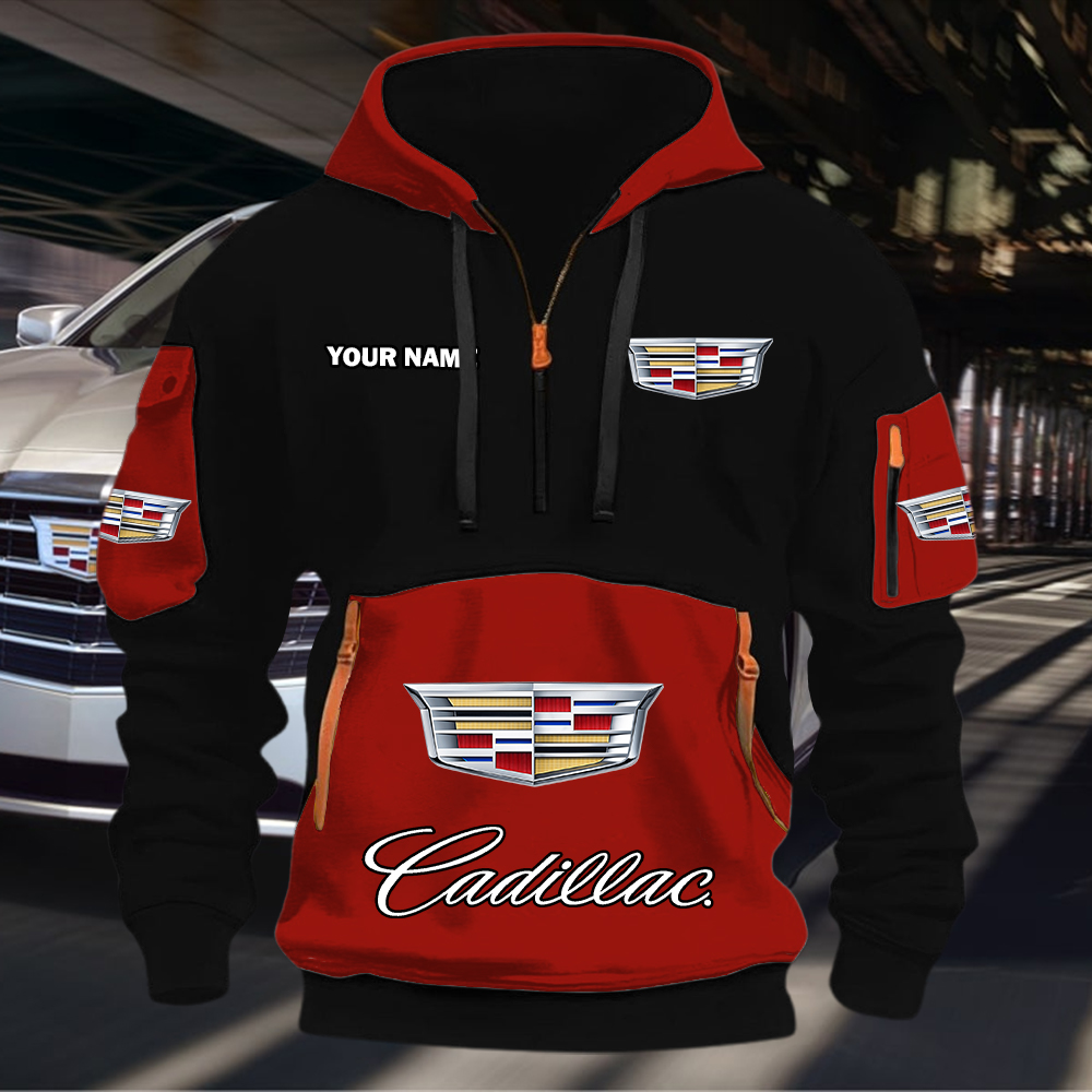 Cadillac Quarter Zip Hoodie - Image 6