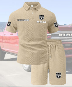 Ram Tracksuit Men's Leisure 2-Piece Polo Shirt Short Sleeve Jacquard Custom Name