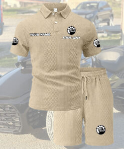 Can-am Tracksuit Men's Leisure 2-Piece Polo Shirt Short Sleeve Jacquard Custom Name