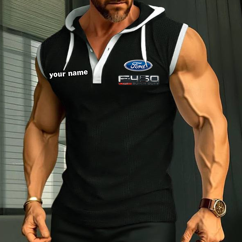 F150 Sleeveless Hooded Muscle Fit Custom Name