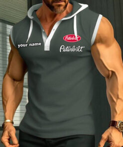 Peterbilt Sleeveless Hooded Muscle Fit Custom Name