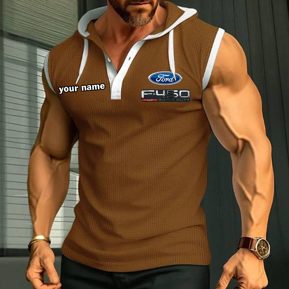 F150 Sleeveless Hooded Muscle Fit Custom Name - Image 3