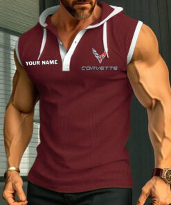 Corvette Sleeveless Hooded Muscle Fit Custom Name