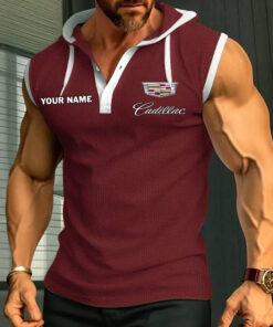 Cadillac Sleeveless Hooded Muscle Fit Custom Name