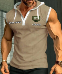 Jeep Sleeveless Hooded Muscle Fit Custom Name