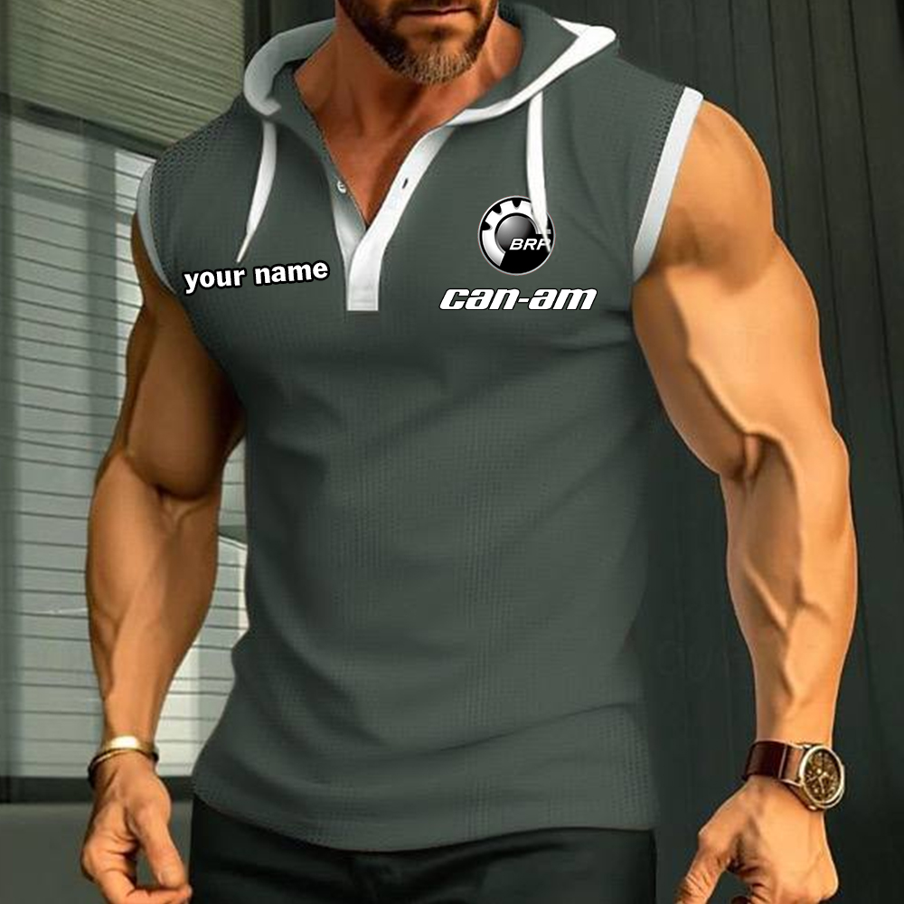 Can-am Sleeveless Hooded Muscle Fit Custom Name - Image 6
