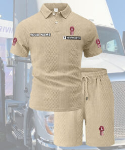 Kenworth Tracksuit Men's Leisure 2-Piece Polo Shirt Short Sleeve Jacquard Custom Name