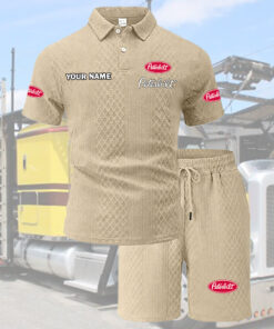 Peterbilt Tracksuit Men's Leisure 2-Piece Polo Shirt Short Sleeve Jacquard Custom Name