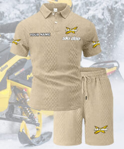 Ski-doo Tracksuit Men's Leisure 2-Piece Polo Shirt Short Sleeve Jacquard Custom Name
